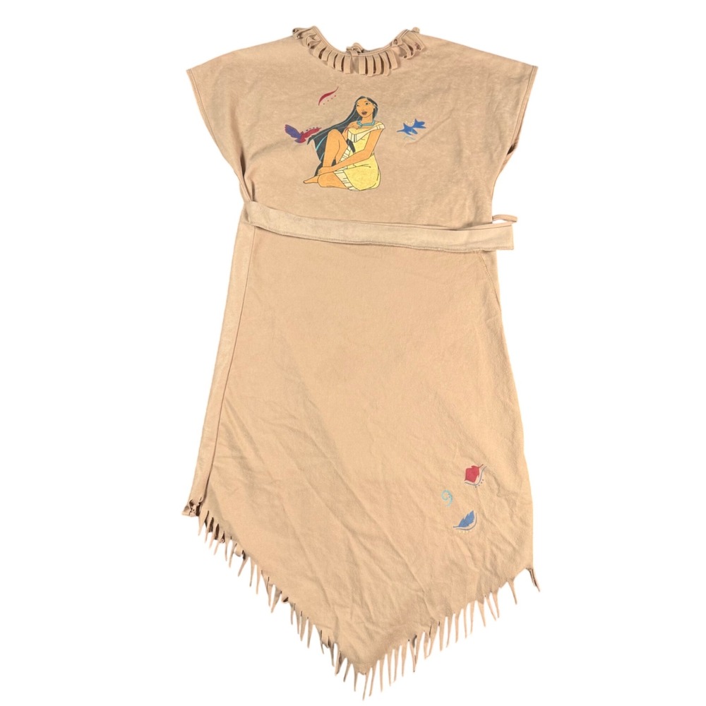 Disney Store Pocahontas Dress Girls 8/10 Tan Vintage 90s Halloween Costume